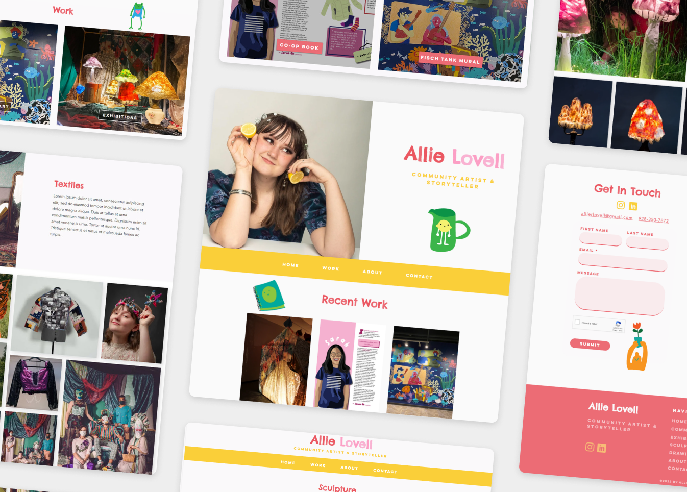 Mobile Home Page Allie Lovell Artist Portfolio Website Anika Huddleston Web Design